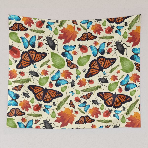 Item preview, bug pattern yellow background designed and sold by loonyuniverse.