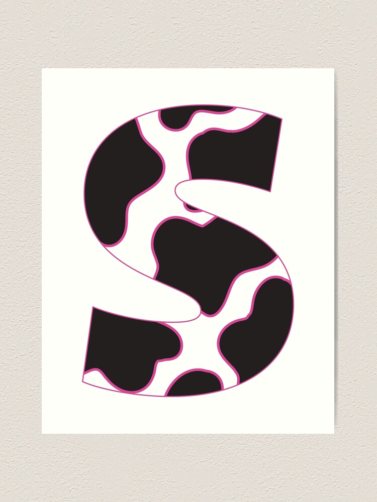 cow print letter L Art Print for Sale by keeganemma