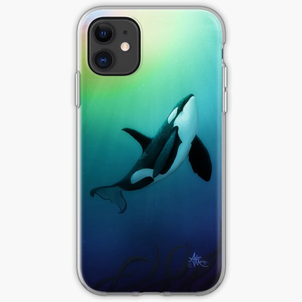 "The Dreamer Ascends" by artist Amber Marine ~ (Copyright 2015) ~ Orca Art / Killer Whale Digital Painting iPhone Soft Case
