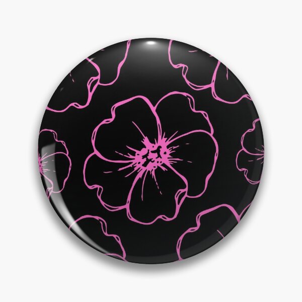 Item preview, Pink Flowers On Black Pattern designed and sold by JacieDesigns.