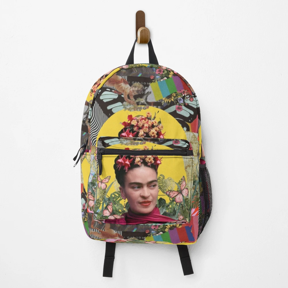 frida kahlo mini backpack Cartoon Collection Cute (All Black) Convertible backpack, frida Kahlo print
