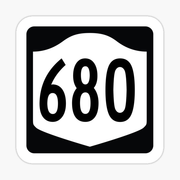 New York State Route 680 Area Code 680 Sticker For Sale By Srnac