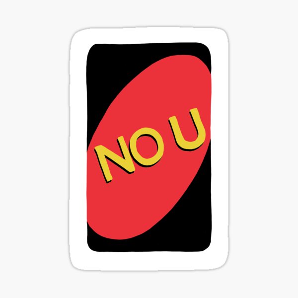 Uno Reverse Card Sticker By Gabby3524 Redbubble - how to look like a no u reverse card in roblox