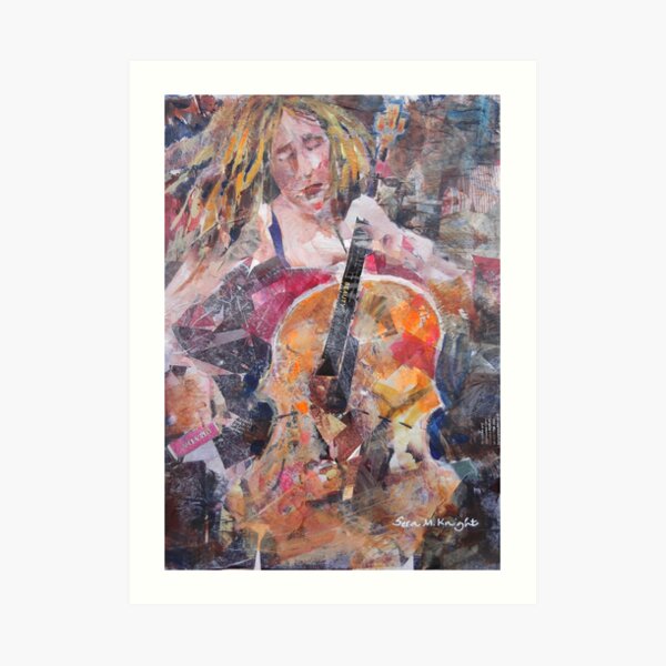 Painting Of Female Cellist - Music Art Gallery Art Print