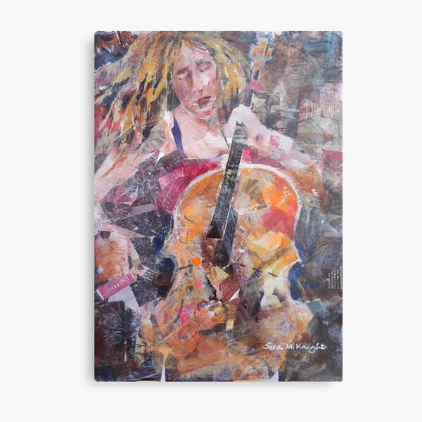 Painting Of Female Cellist - Music Art Gallery Metal Print