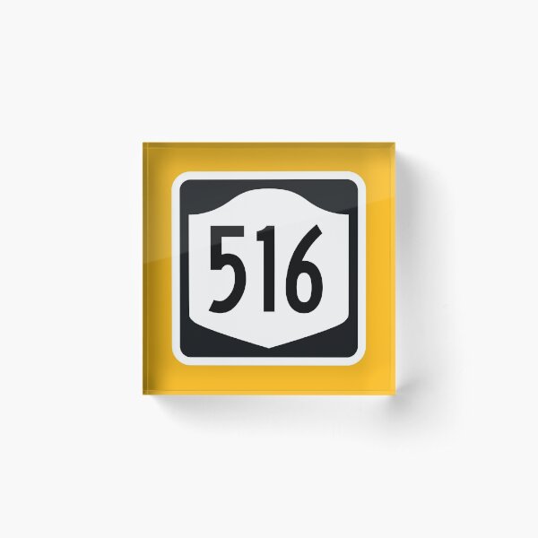 New York State Route 516 (Area Code 516) Acrylic Block