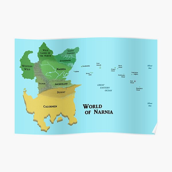 Chronicles Of Narnia Map Narnia Map (Basic Wide View)" Poster By Hometownscifi | Redbubble