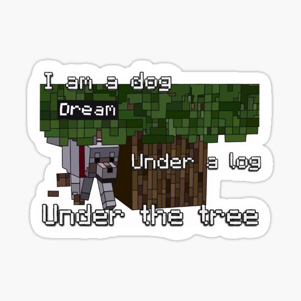 Dream the dog under a log Sticker