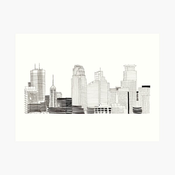 Louisville Skyline Art Print - Aesthetic Line Drawing Wall Art