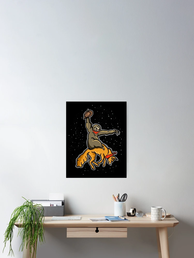 Thumbnail 2 of 3, Poster, Sloth Rodeo designed and sold by piedaydesigns.