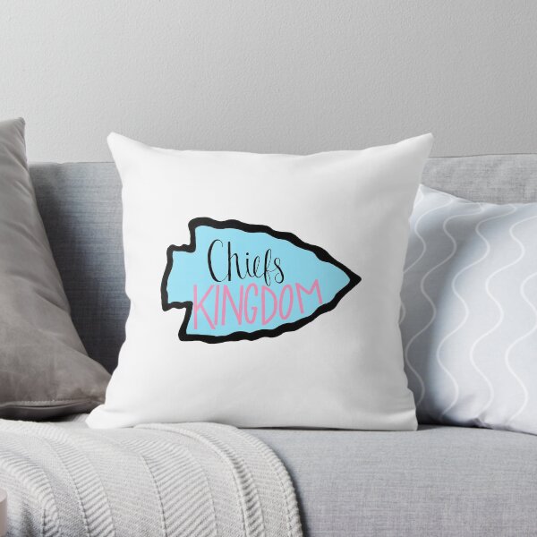 Chiefs Kingdom Sticker Pink Blue Throw Pillow