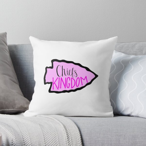 Chiefs Kingdom Sticker Pink Throw Pillow