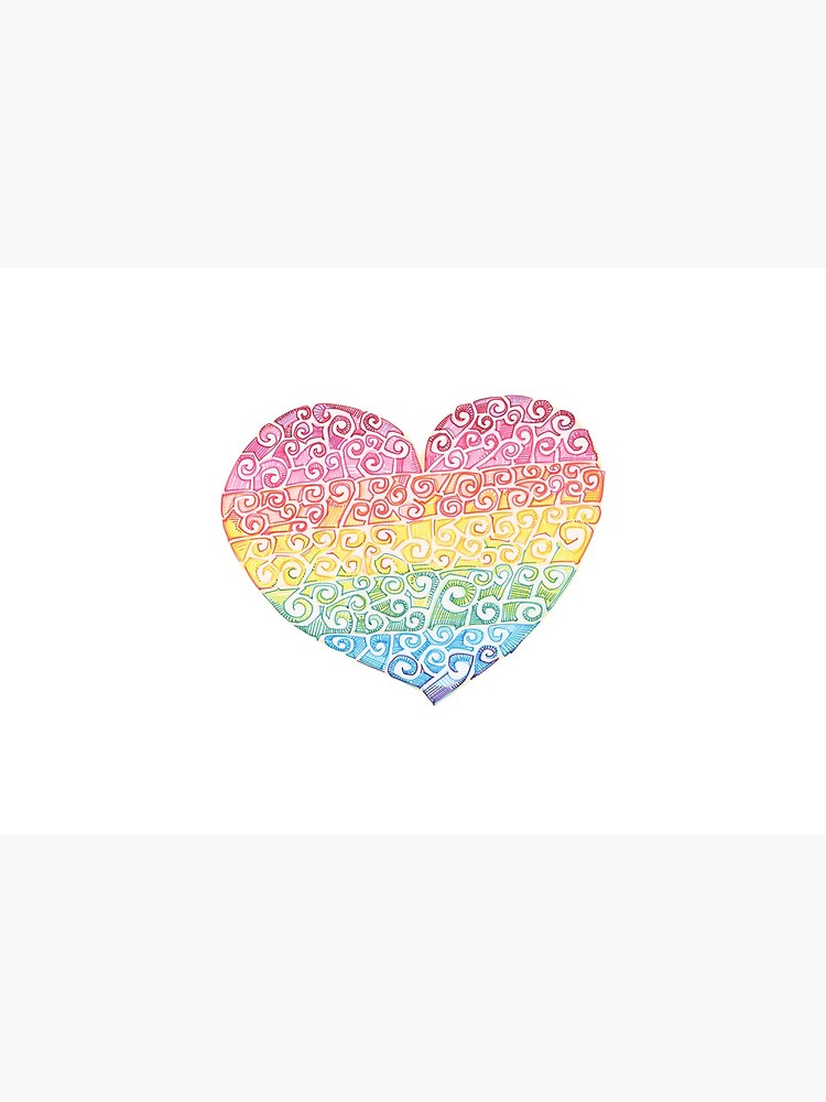 Rainbow Swirl Heart Drawing - 2016 by gwennpaints