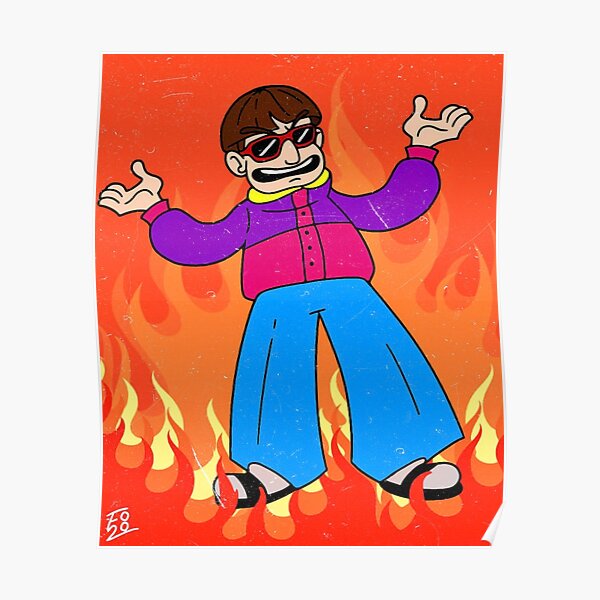 Oliver Tree De Dibujos Animados Póster