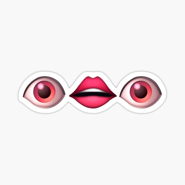 "Red Eyes and Mouth Emoji" Sticker for Sale by tastywaffle Redbubble
