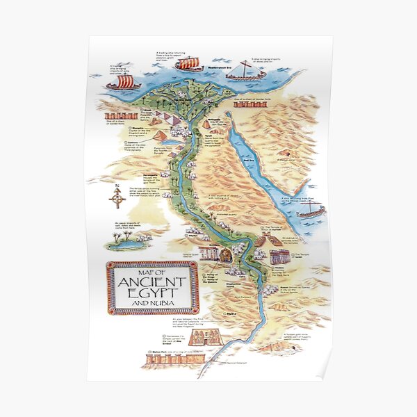 Map of Ancient Egypt and Nubia Poster