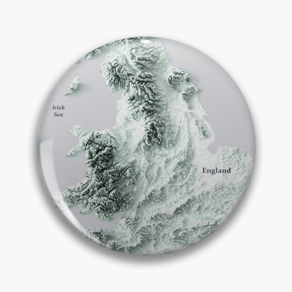 Item preview, Shaded Relief Map of England digitally-rendered  designed and sold by ThinkAboutMaps.