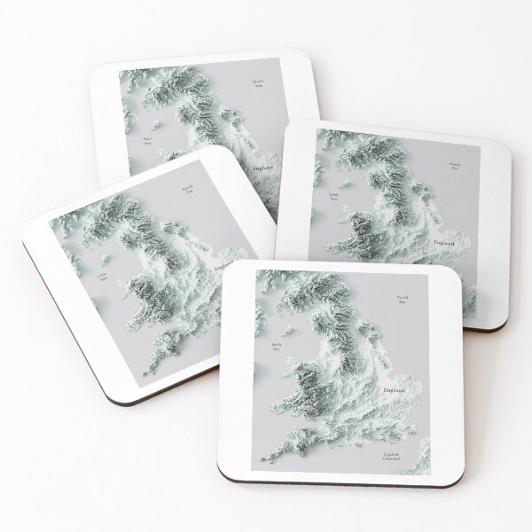 Item preview, Shaded Relief Map of England digitally-rendered  designed and sold by ThinkAboutMaps.
