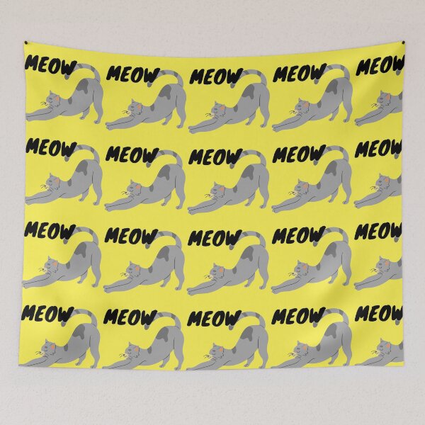 Item preview, Stretching Cat Meow designed and sold by Mywaymylife.