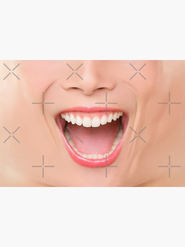 Funny happy face mask woman mouth laughing screaming of laugh by Arianeart