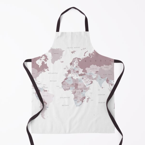 Item preview, World Map in blush pink and grey designed and sold by UrbanEpiphany.