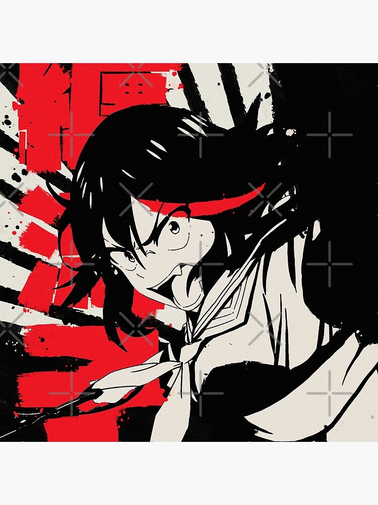 Ryuko Matoi Kill La Kill Japanese Ink 纏 流子 Pin By Waifu Dope Redbubble