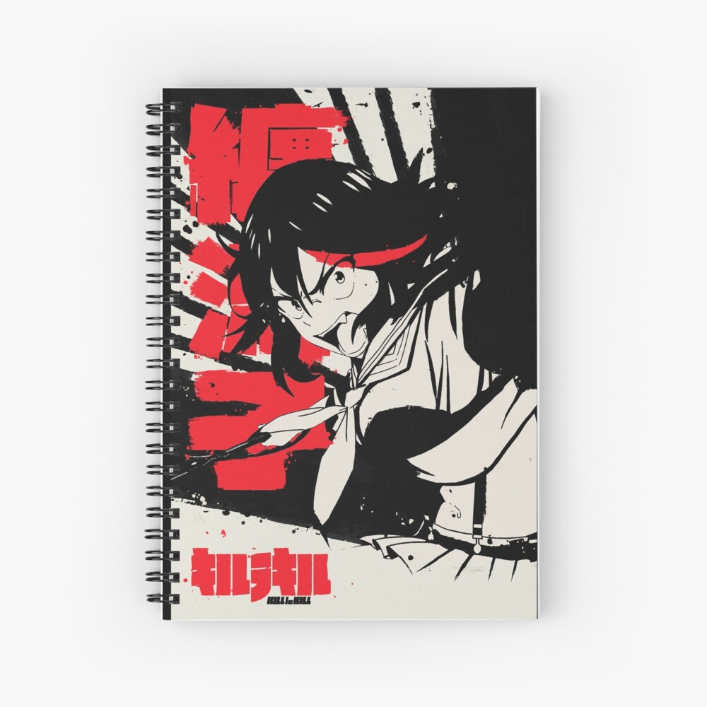 Ryuko Matoi Kill La Kill Japanese Ink 纏 流子 Spiral Notebook By Waifu Dope Redbubble