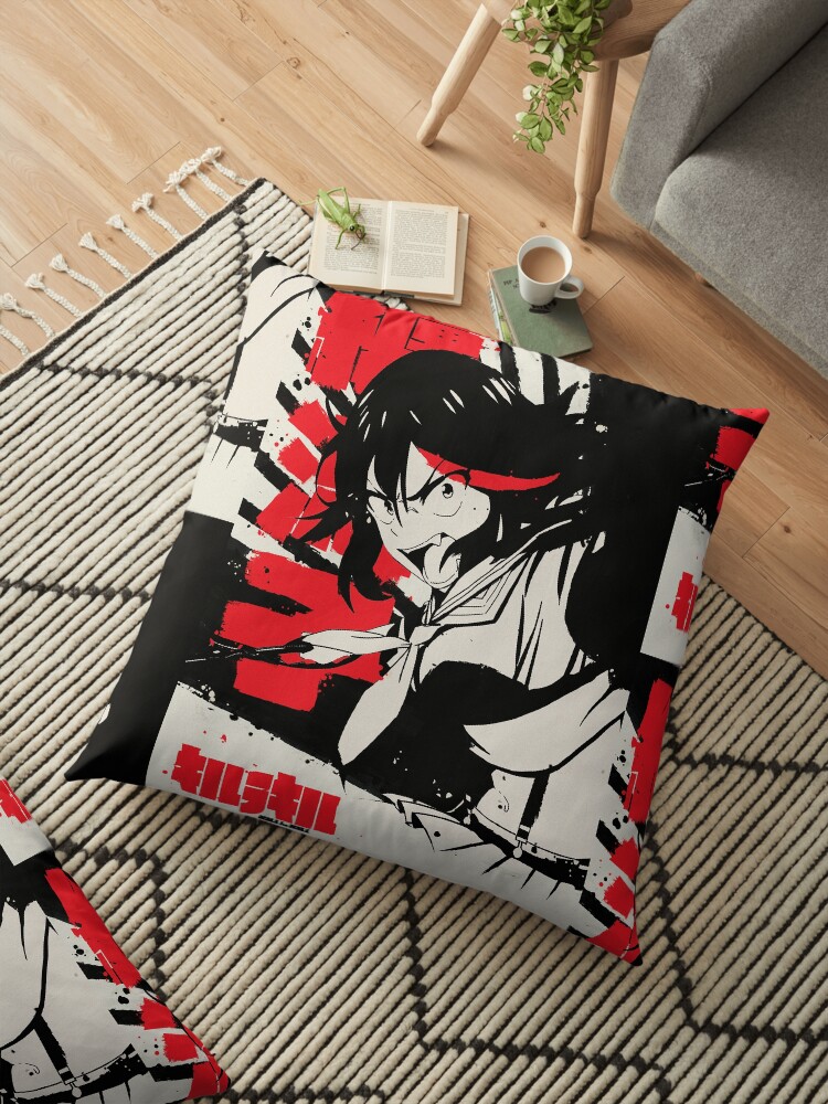 Ryuko Matoi Kill La Kill Japanische Tinte 纏 流 子 Bodenkissen Von Waifu Dope Redbubble