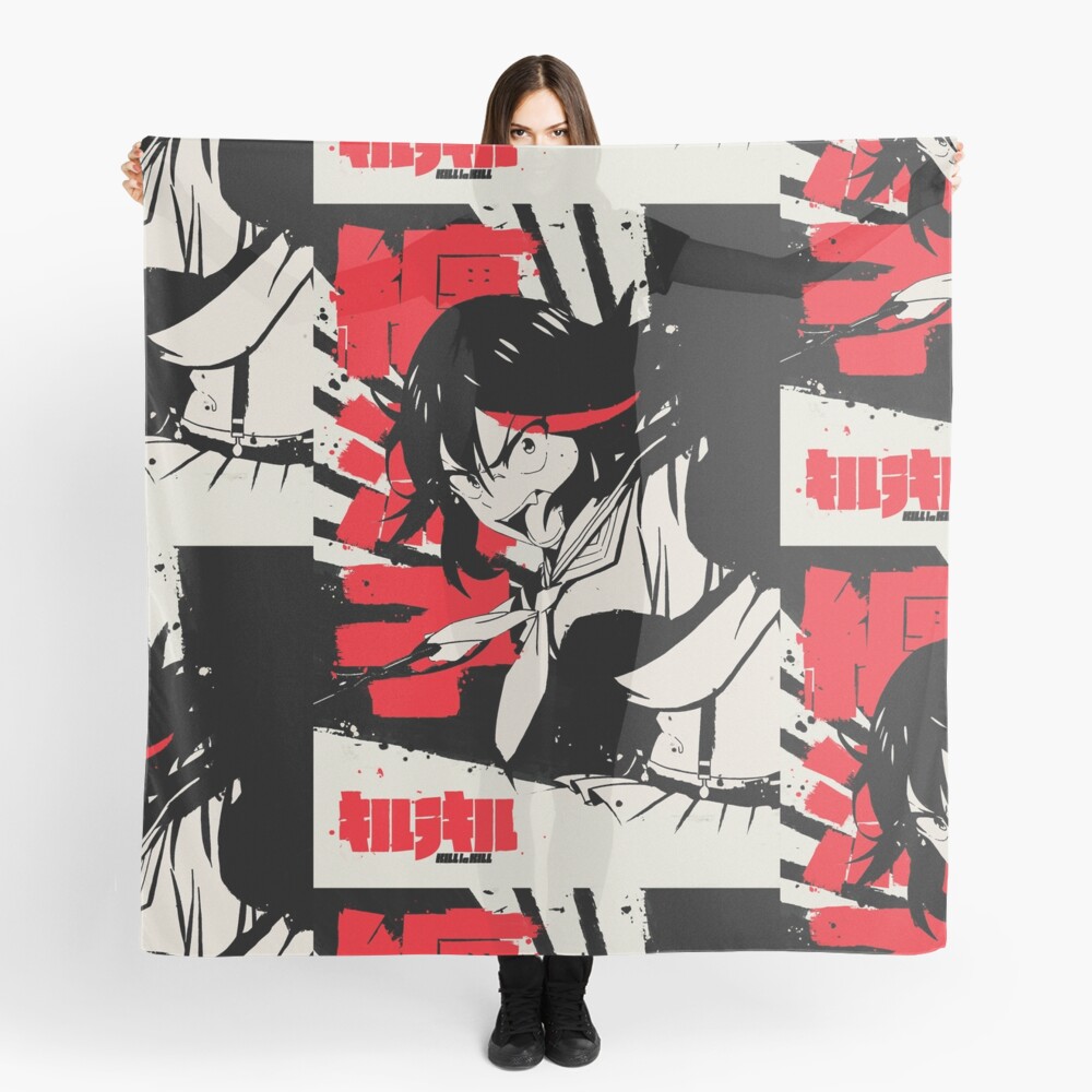 Ryuko Matoi Kill La Kill Japanese Ink 纏 流子 Scarf By Waifu Dope Redbubble