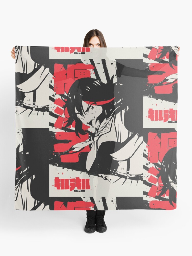 Ryuko Matoi Kill La Kill Japanese Ink 纏 流子 Scarf By Waifu Dope Redbubble