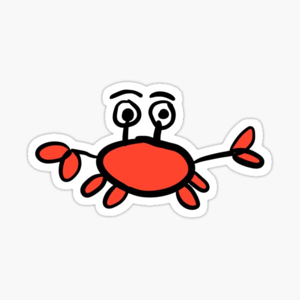 "Crab with eyebrows" Sticker for Sale by Magdonalds Redbubble