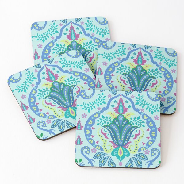 Item preview, Floral Damask Modern Turquoise Blue designed and sold by phyllisdobbs.