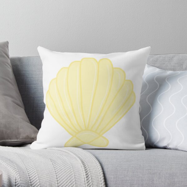 coquillage jaune pastel Coussin