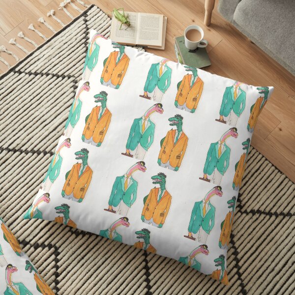 Dinosaur Businessmen in Suits Floor Pillow