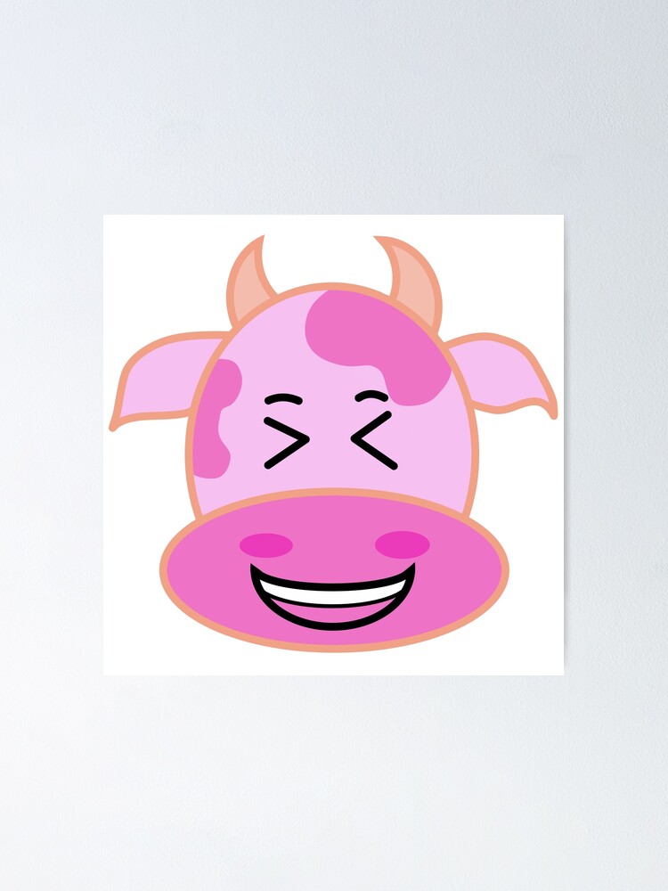 "Laughing Strawberry Cow Emoji" Poster for Sale by artzytoolz Redbubble