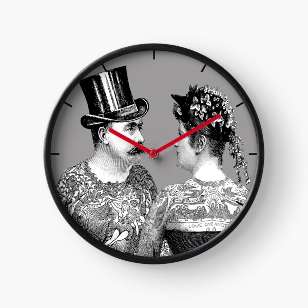 Tattooed Victorian Lovers | Tattooed Couple | Victorian Tattoos | Vintage Tattoos | Tattoo Art | Clock