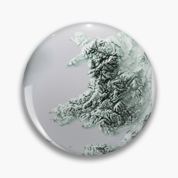 Item preview, Shaded Relief Map of Wales digitally-rendered  designed and sold by ThinkAboutMaps.