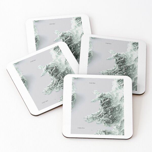 Item preview, Shaded Relief Map of Wales digitally-rendered  designed and sold by ThinkAboutMaps.