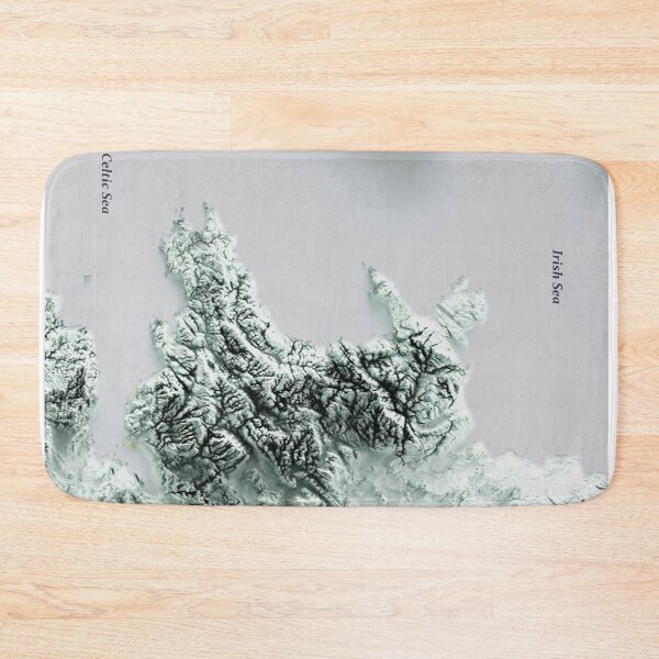 Item preview, Shaded Relief Map of Wales digitally-rendered  designed and sold by ThinkAboutMaps.