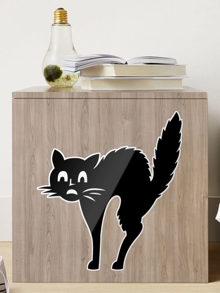 Scared Black Cat Sticker for Sale by Mywaymylife