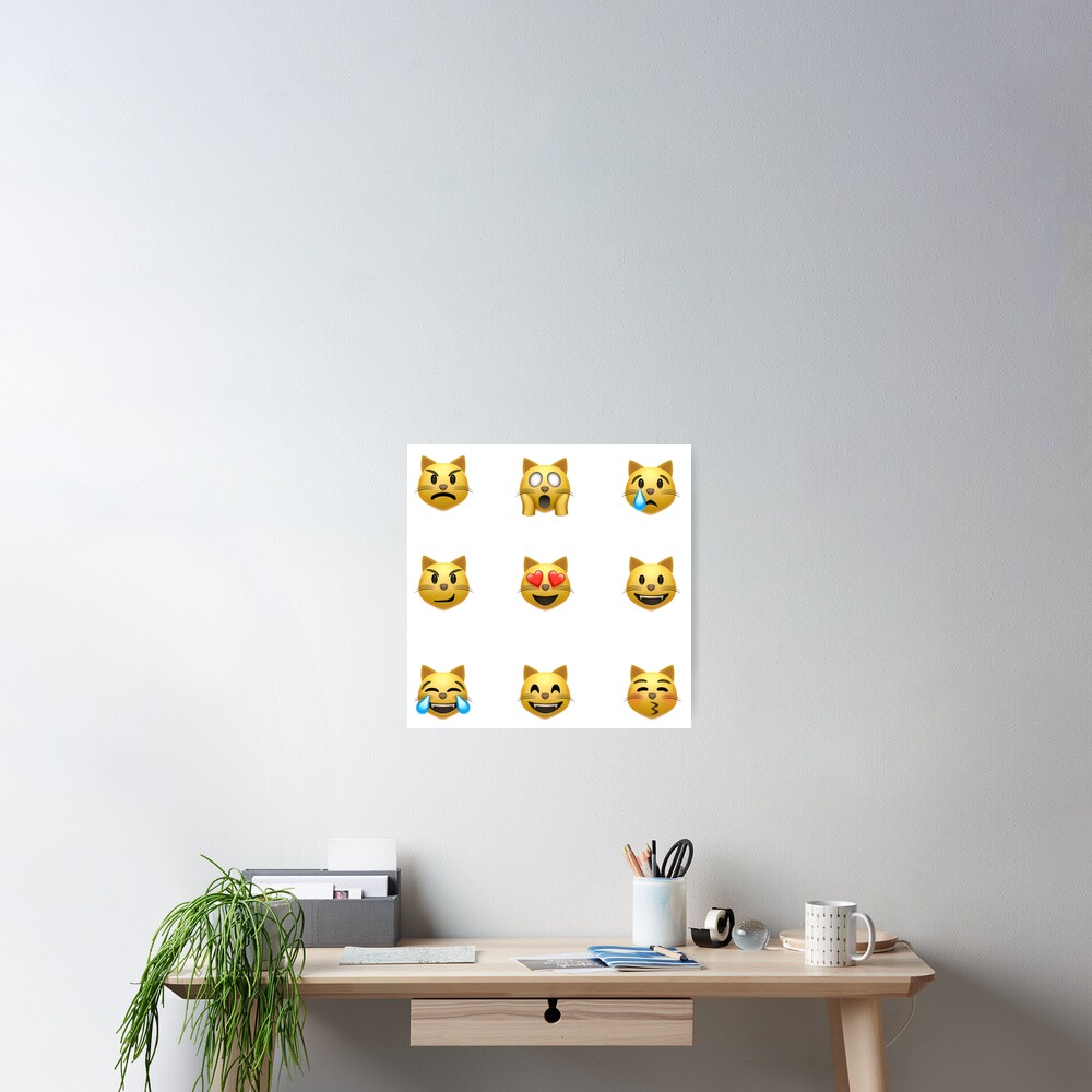 P Ster Dise O De Emojis De Gato Paquete De Pegatinas Emoji Gato De Serinastickers Redbubble