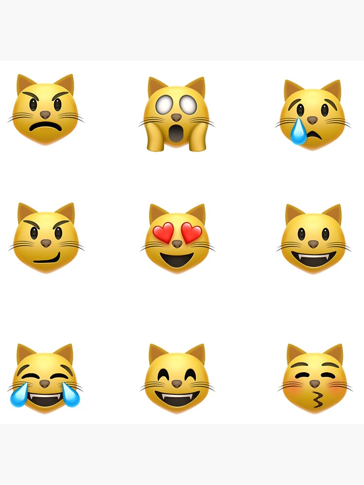 "cat emojis design! cat emoji sticker pack!" Poster by serinastickers