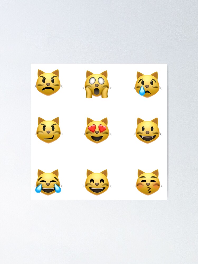 P Ster Dise O De Emojis De Gato Paquete De Pegatinas Emoji Gato De Serinastickers Redbubble