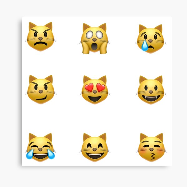 "cat emojis design! cat emoji sticker pack!" Canvas Print for Sale by ...