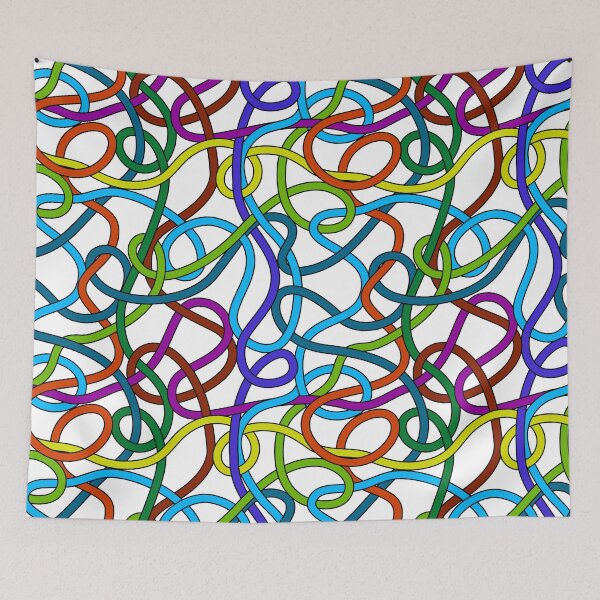 Item preview, Tangled colorful wire cords pattern designed and sold by natalyon.