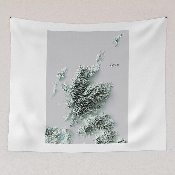 Item preview, Shaded Relief Map of Scotland digitally-rendered  designed and sold by ThinkAboutMaps.