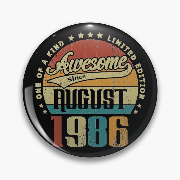 Item preview, Vintage August 1986 One Of A Kind Awesome Since August 1986 34th Birthday Gift 34 Years Old designed and sold by Takatv.
