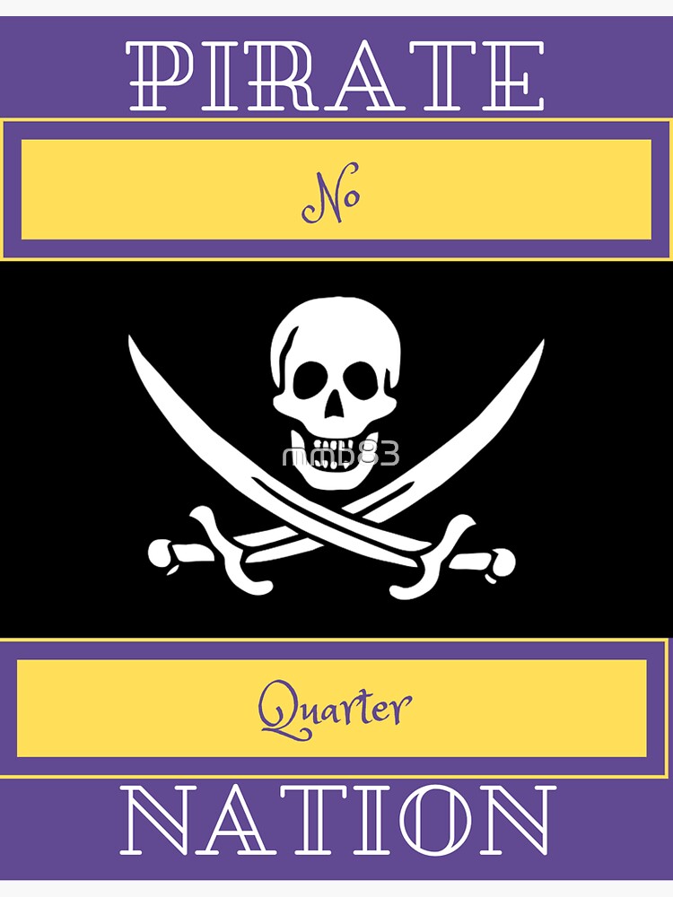 "ECU Pirate Nation, No Quarter" Sticker for Sale by mmb83 Redbubble