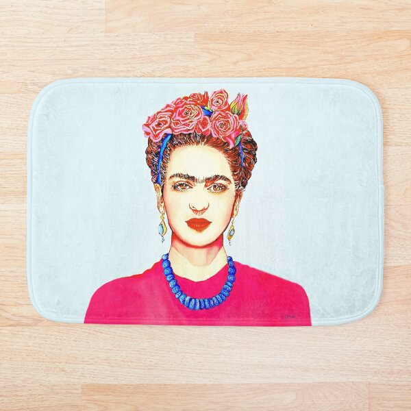 FRIDA WITH FLOWERS Bath Mat