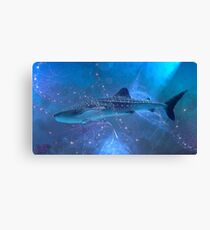 Whale-shark in the fractal big blue. Leinwanddruck